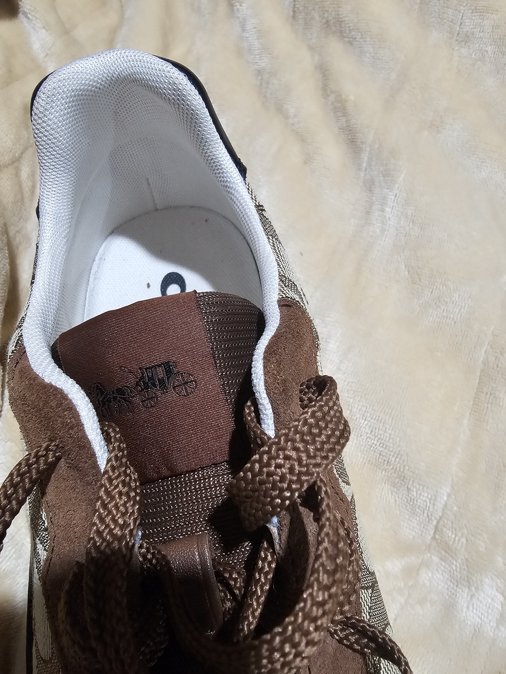 Coach Brown and Beige Signature Logo Men’s Athletic Sneakers - Picture 2 of 11